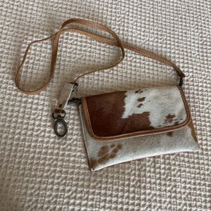 Myra Bag Brown and White Cowhide Crossbody